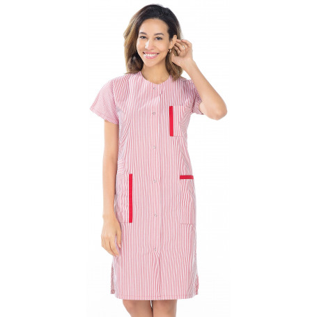Blouse de travail femme manches courtes coupe ample