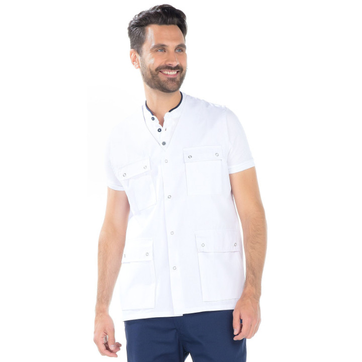 Gilet ambulancier mixte sans manches blanc professionnel