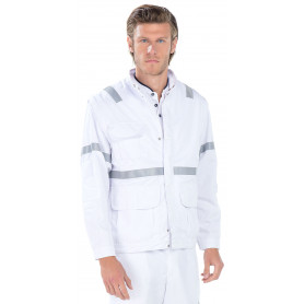 Blouson Ambulancier unisexe blanc avec bande rétro-réfléchissante