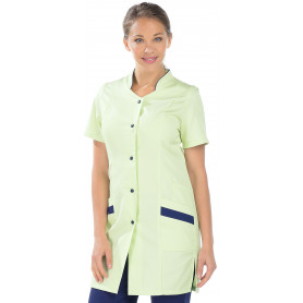 Blouse de travail femme manches courtes coupe ajustée