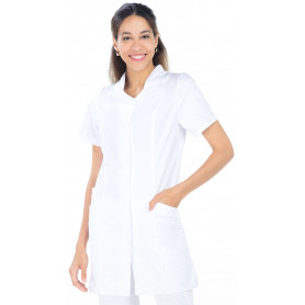 Blouse de travail femme manches courtes coupe ajustée (2)