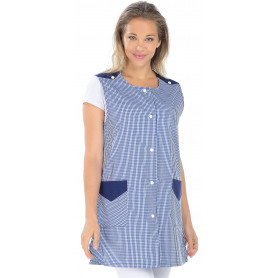 Blouse femme sans manche vichy en polycoton (2)