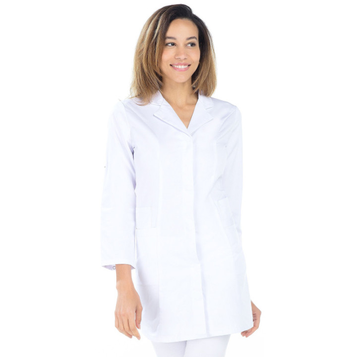 Blouse femme médicale REMI manches transformables blanche