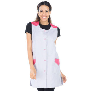 Blouse femme professionnelle sans manches médical gris REMI