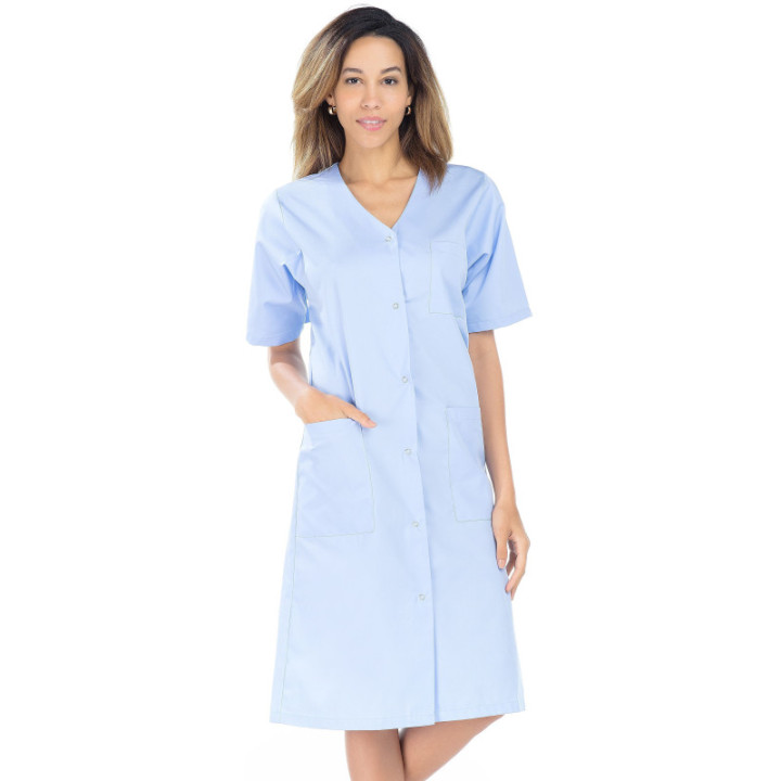 Blouse médicale femme longue col V manches courtes REMI