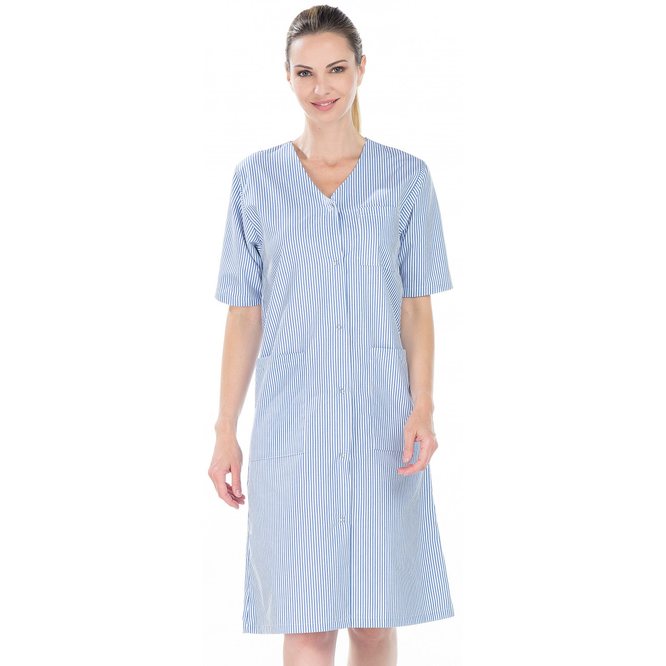 Blouse dame longue manches courtes, col V