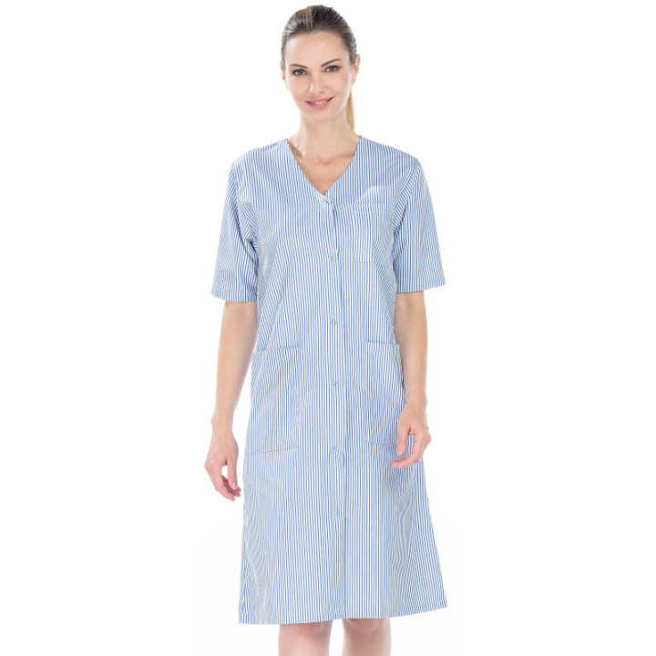 Blouse médicale femme longue col V manches courtes REMI