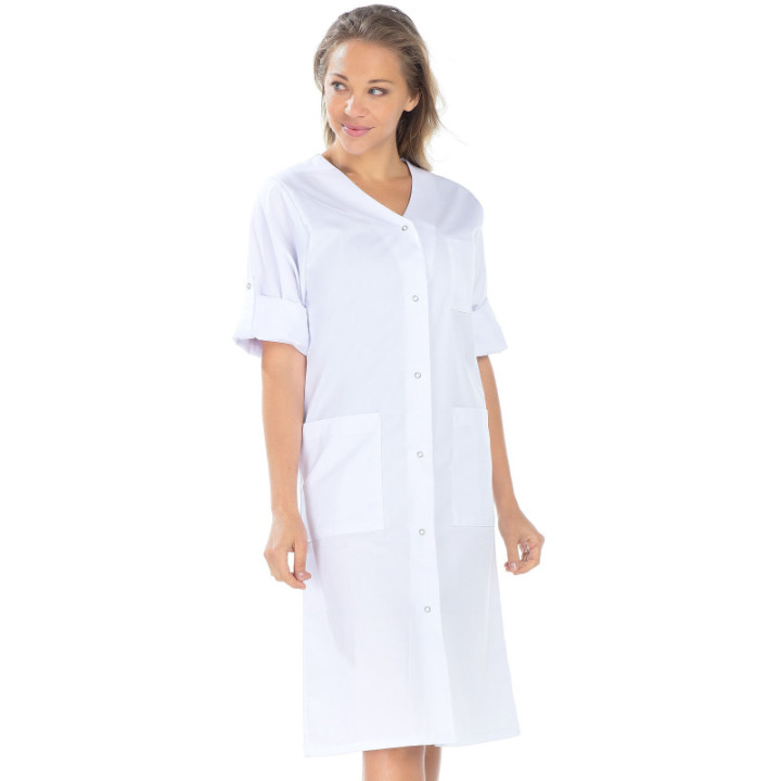 Blouse médicale longue coton manches transformables REMI