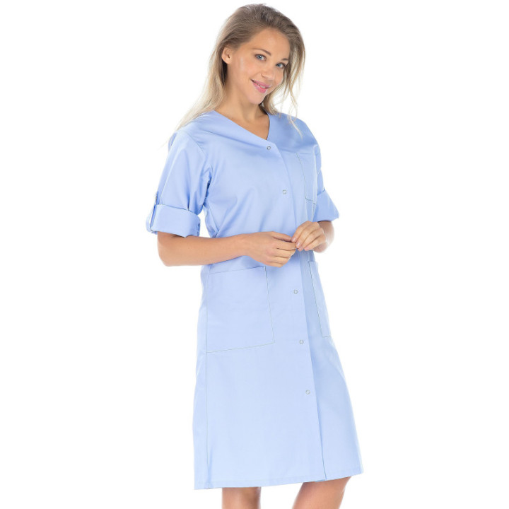 Blouse médicale longue coton manches transformables REMI