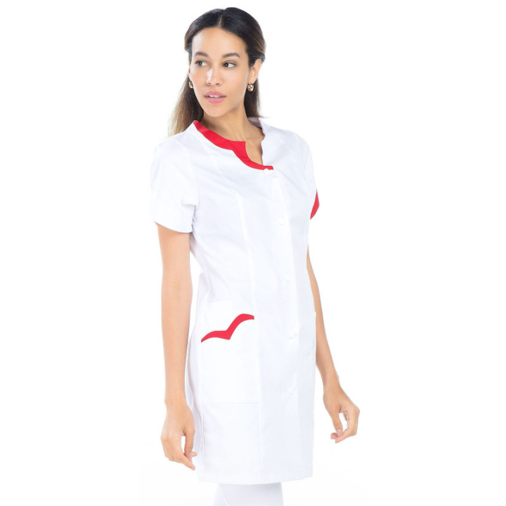 Blouse médicale femme polycoton manches courtes REMI blanche