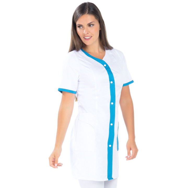 Blouse médicale femme manches courtes coton poly coupe ajustée