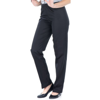 Pantalon de cuisine unisexe noir sans poche polycoton