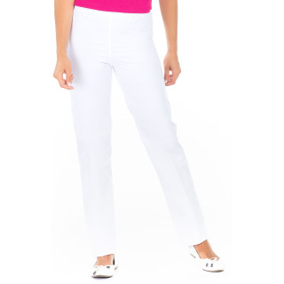 Pantalon médical mixte coton bio blanc taille élastique