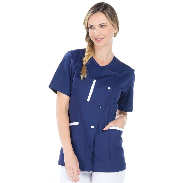 Tunique médicale femme manches courtes fermeture côté REMI