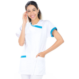 Tunique médicale courte femme ajustée polycoton REMI