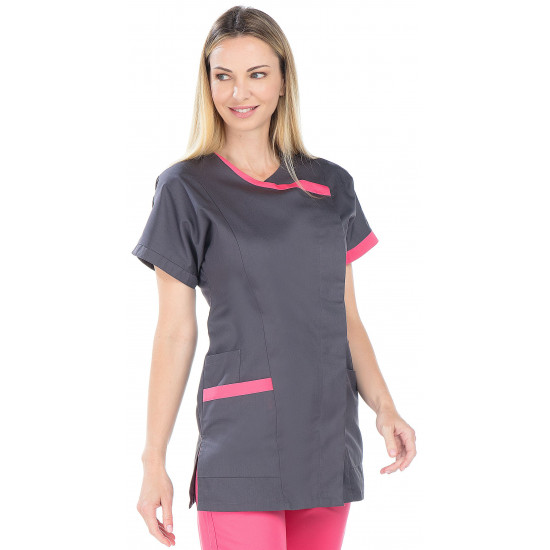 Tunique manches courtes femme coupe ajustée