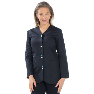 Tunique noire professionnelle femme manches longues REMI