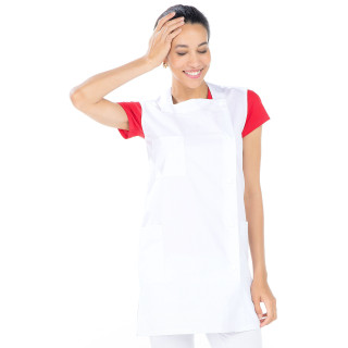 Blouse femme sans manches polycoton médical blanc REMI