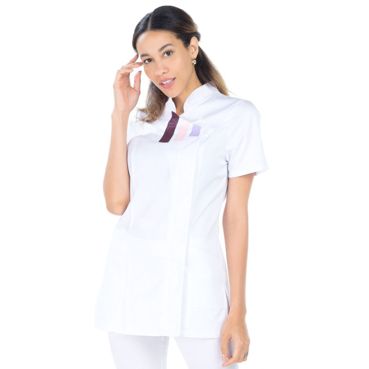 Tunique médicale femme col officier REMI manches courtes