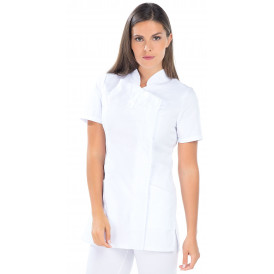 Tunique femme, manches courtes, fermeture côté, col officier (2)