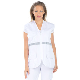 Gilet ambulancier blanc unisexe haute visibilité REMI