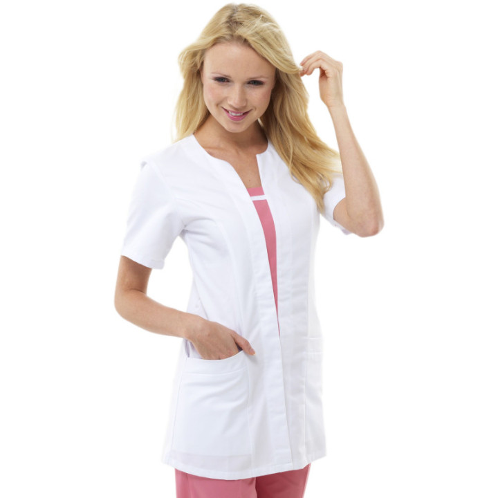 Tunique médicale femme col fantaisie REMI manches courtes
