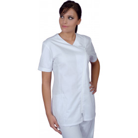 Tunique médicale femme manches courtes, fermeture zippé côté (2)