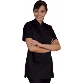 Tunique femme, manches courtes, fermeture côté, col officier (2)
