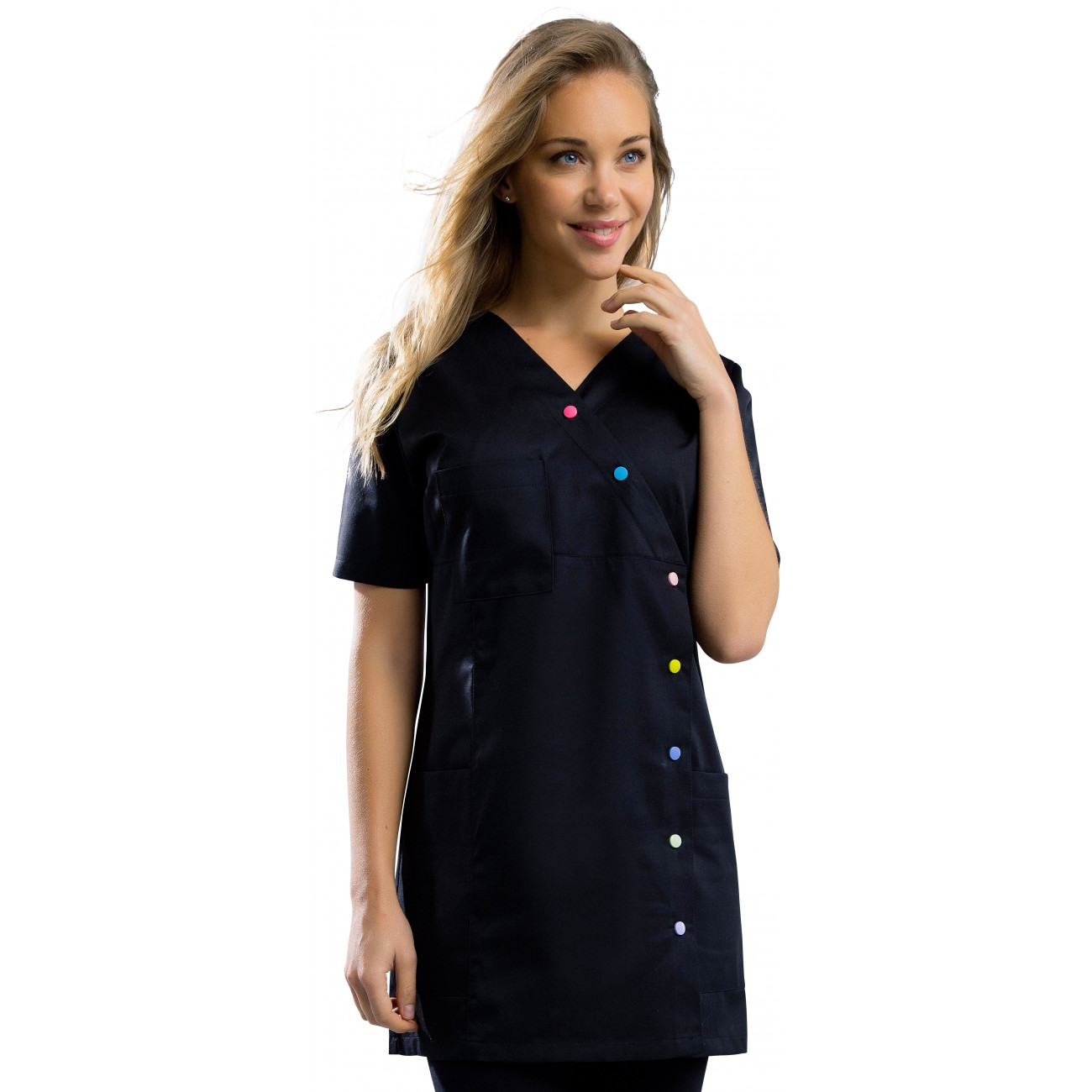 Tunique femme, manches courtes, col V