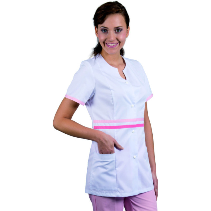 Tunique femme sans manches médicale REMI col fantaisie