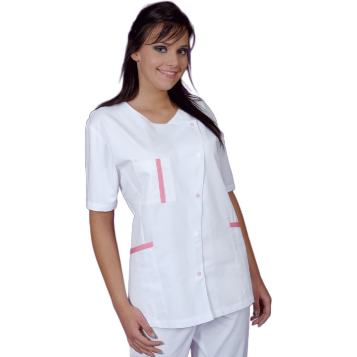 Tunique médicale femme manches courtes fermeture côté REMI