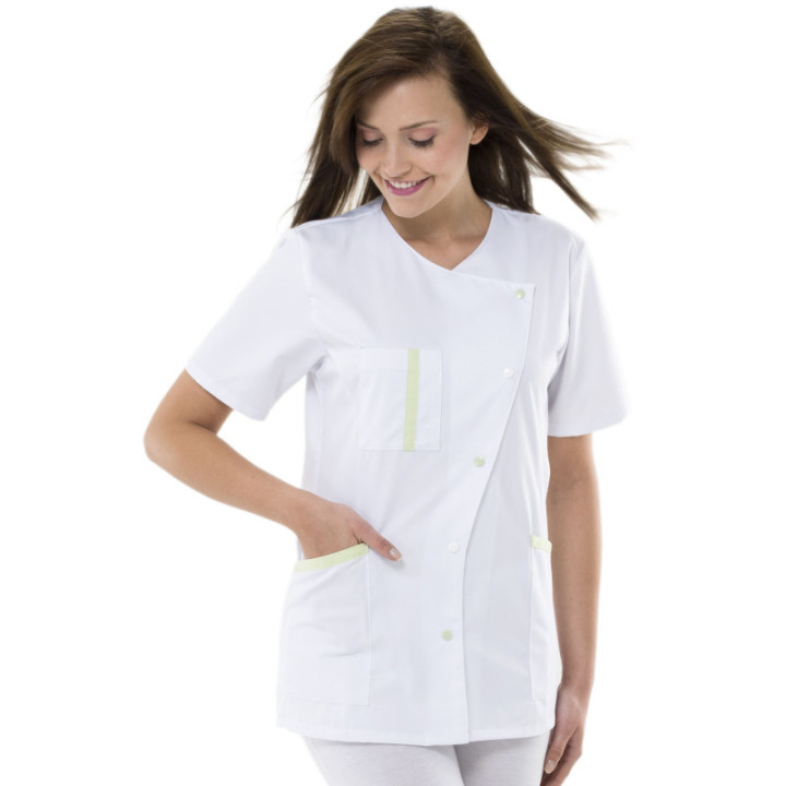 Tunique médicale femme manches courtes fermeture côté REMI
