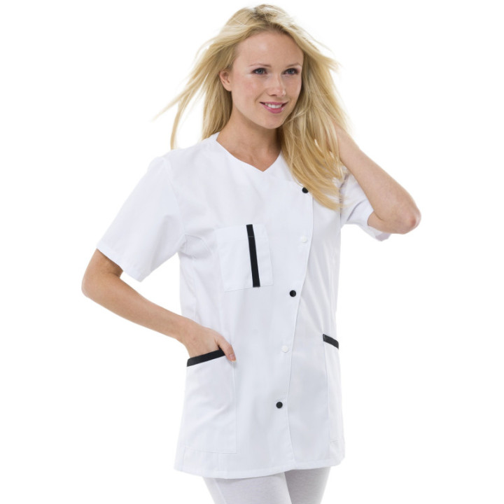 Tunique médicale femme manches courtes fermeture côté REMI