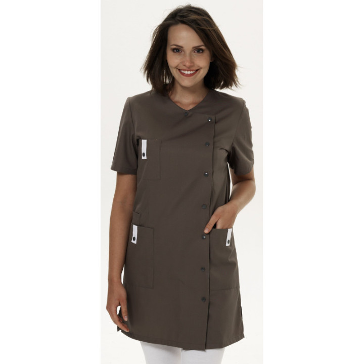 Blouse médicale femme manches courtes fermeture côté REMI