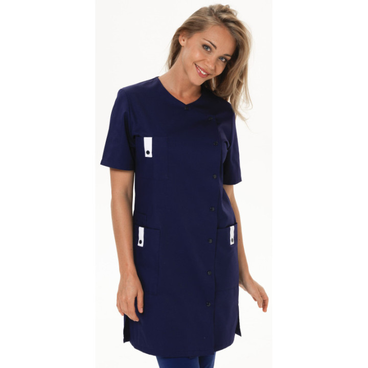 Blouse médicale femme manches courtes fermeture côté REMI