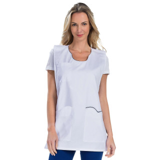 Chasuble blanche femme médicale sans manches REMI