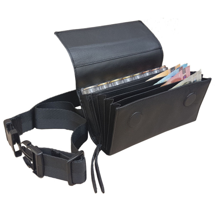 Sacoche serveur cuir noir monnayeur 8 pièces CLAIRE-FONCET