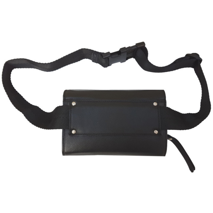 Sacoche de serveur en CUIR, Ouverture Accordéon, SANS MONNAYEUR 6 PIÈCES, fermeture AIMANTS, vue de dos.