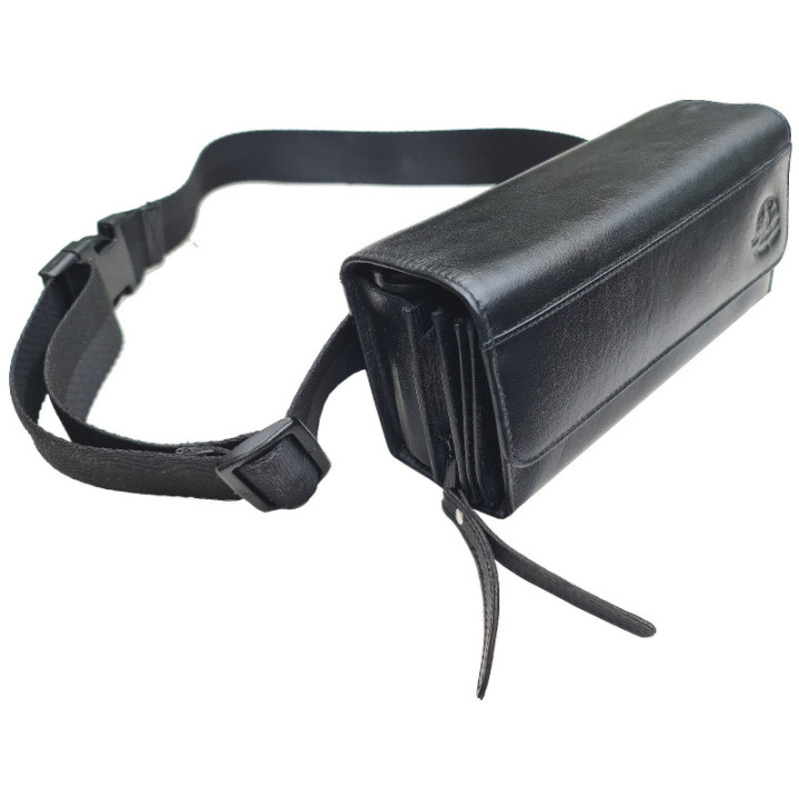 Sacoche serveur cuir noir avec monnayeur 5 pièces CLAIRE FONCET