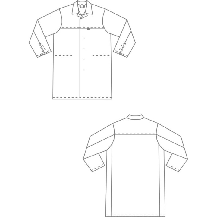 Blouse agroalimentaire HACCP mixte sans poche extérieure