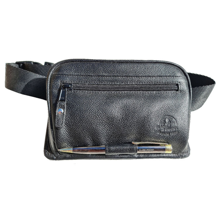 Sacoche serveur cuir zippée monnayeur 5 pièces transparent