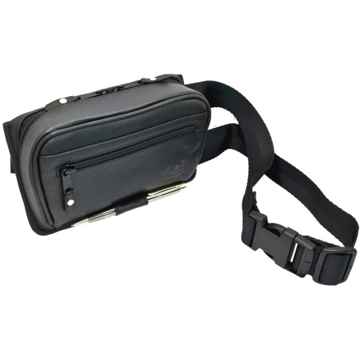 Sacoche serveur cuir zippée monnayeur 5 pièces transparent