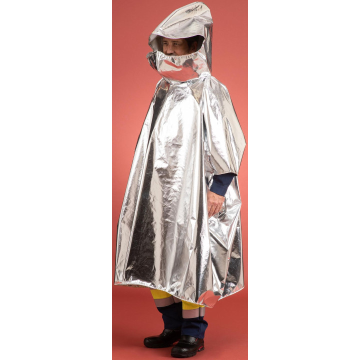 Poncho de survie ignifuge tissu de verre alu EPI forêt