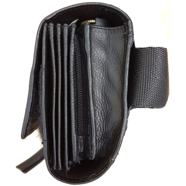 Sacoche de serveur en cuir avec monnayeur transparent de 5 pièces d'euros fermeture par aimant