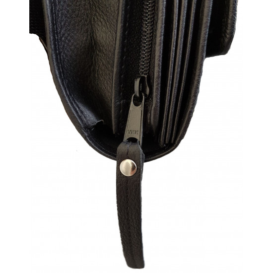 Sacoche serveur CUIR + monnayeur 5 PIÈCES Transparent, fermeture AIMANT