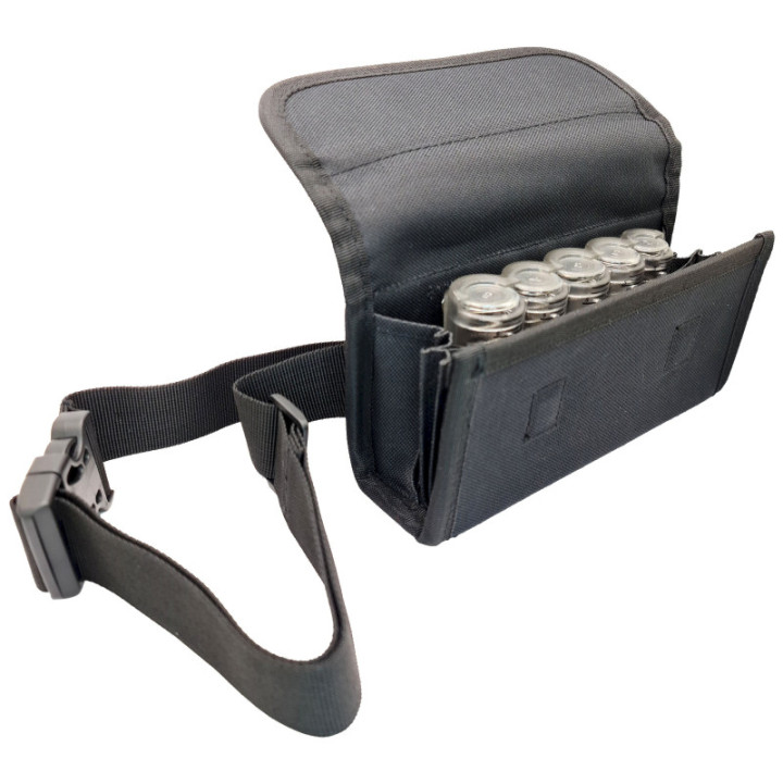 Sacoche de Service en TISSU Poche Intérieure Zippée + Monnayeur Transparent 5 PIÈCES d'Euro, vue ouverte