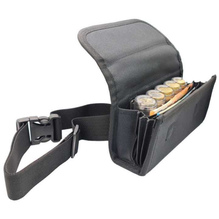 Sacoche Coffret de Service TISSU avec monnayeur Transparent 5 PIÈCES Euro intégré, vue principale.