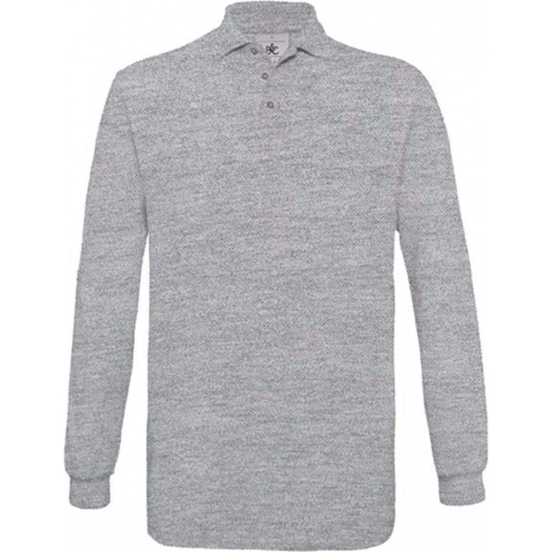 Polo homme manches longues safran B&C