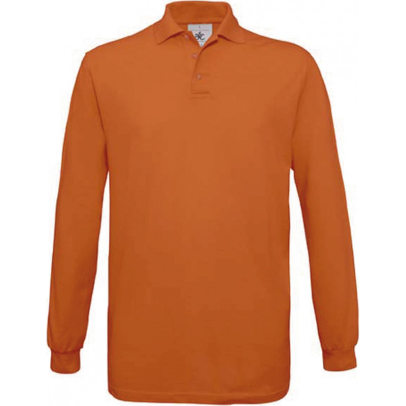 Polo homme manches longues safran B&C