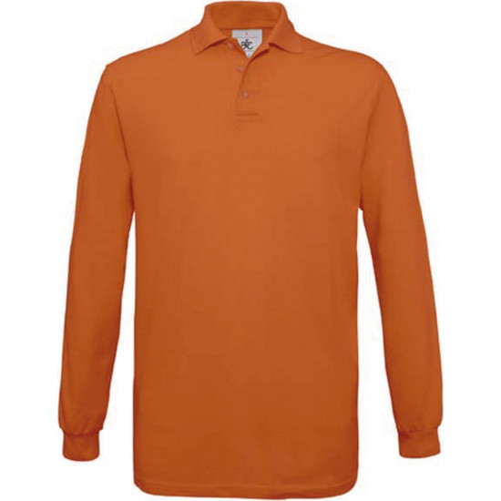 Polo homme manches longues safran B&C